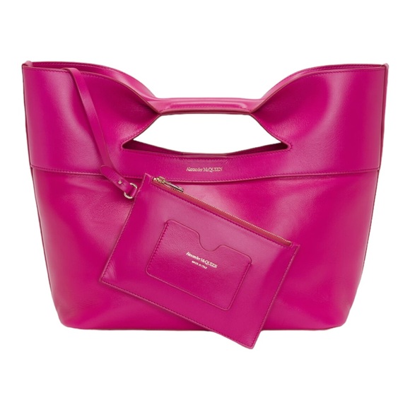 👜 🆕 Alexander McQueen Women's The Bow Small in Fuchsia - Picture 6 of 7
